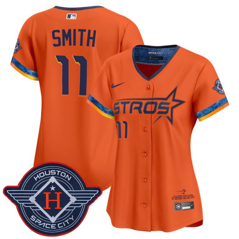 Women Houston Astros 11 Smith orange 2025 City Connect Vapor Limited Stitched Jersey